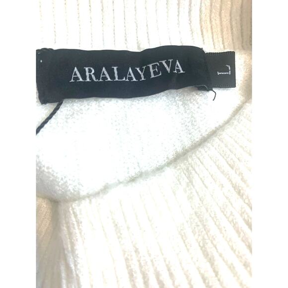 NEW White Oversized Sweater Large Pullover Boxy Minimalist Lagenlook Aralayeva - Picture 3 of 13